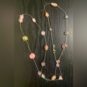 Cookie Lee necklace - silver & pink beads
